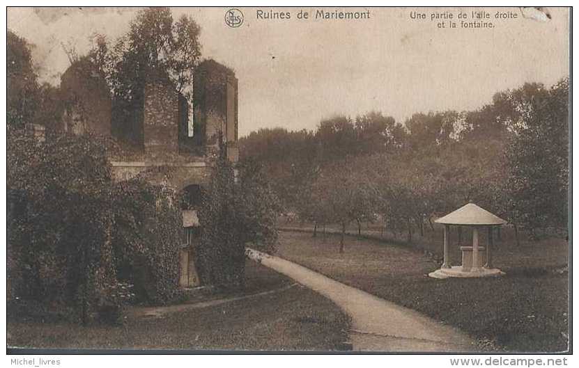 Mariemont - Ruines - Une Partie De L'aile Droite Et La Fontaine - Circulé - BE - Morlanwelz - Morlanwelz