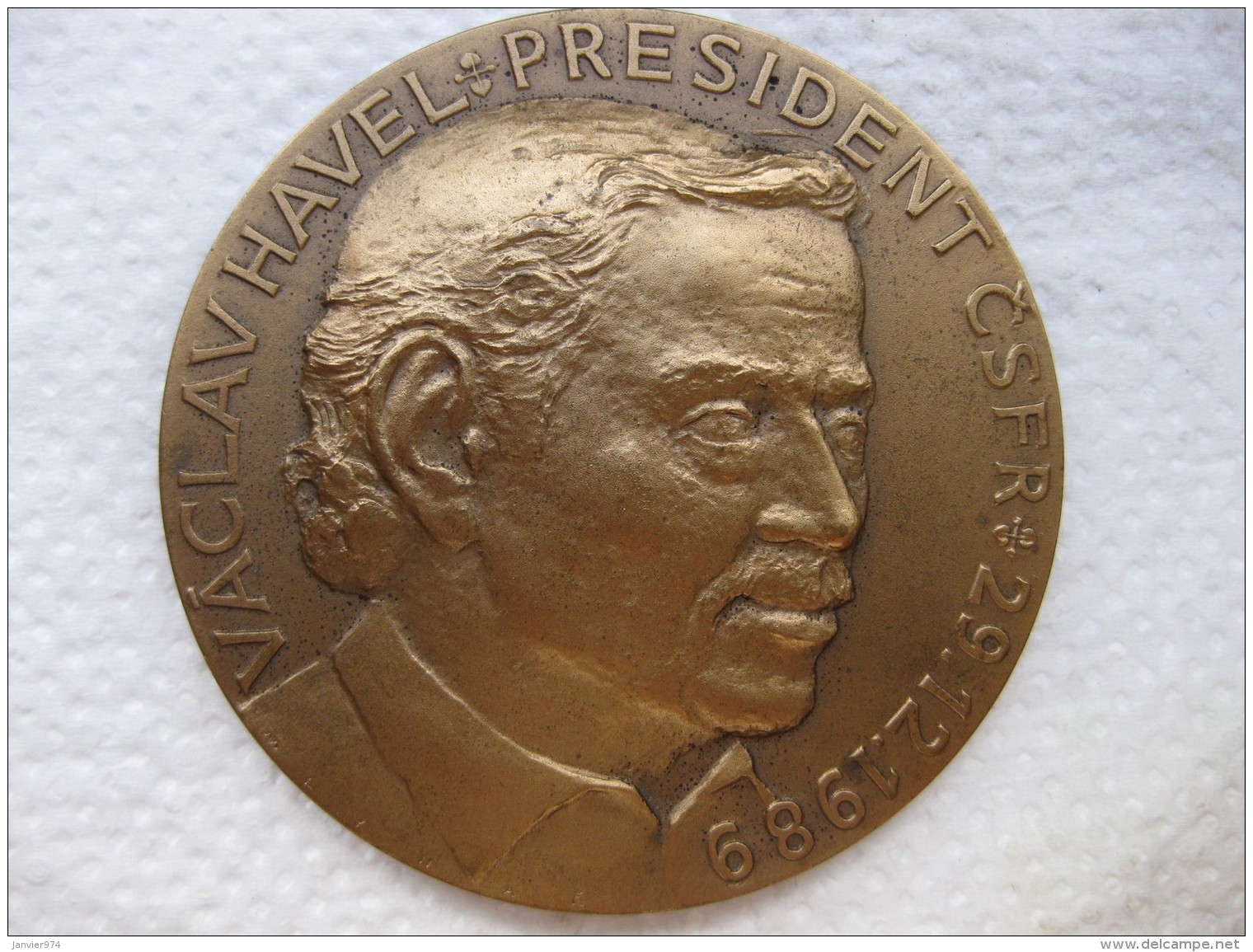 Tchéquie Médaille République Tchèque 1990. VACLAV HAVEL Président Csfr 29 - 12 - 1989 - Autres & Non Classés