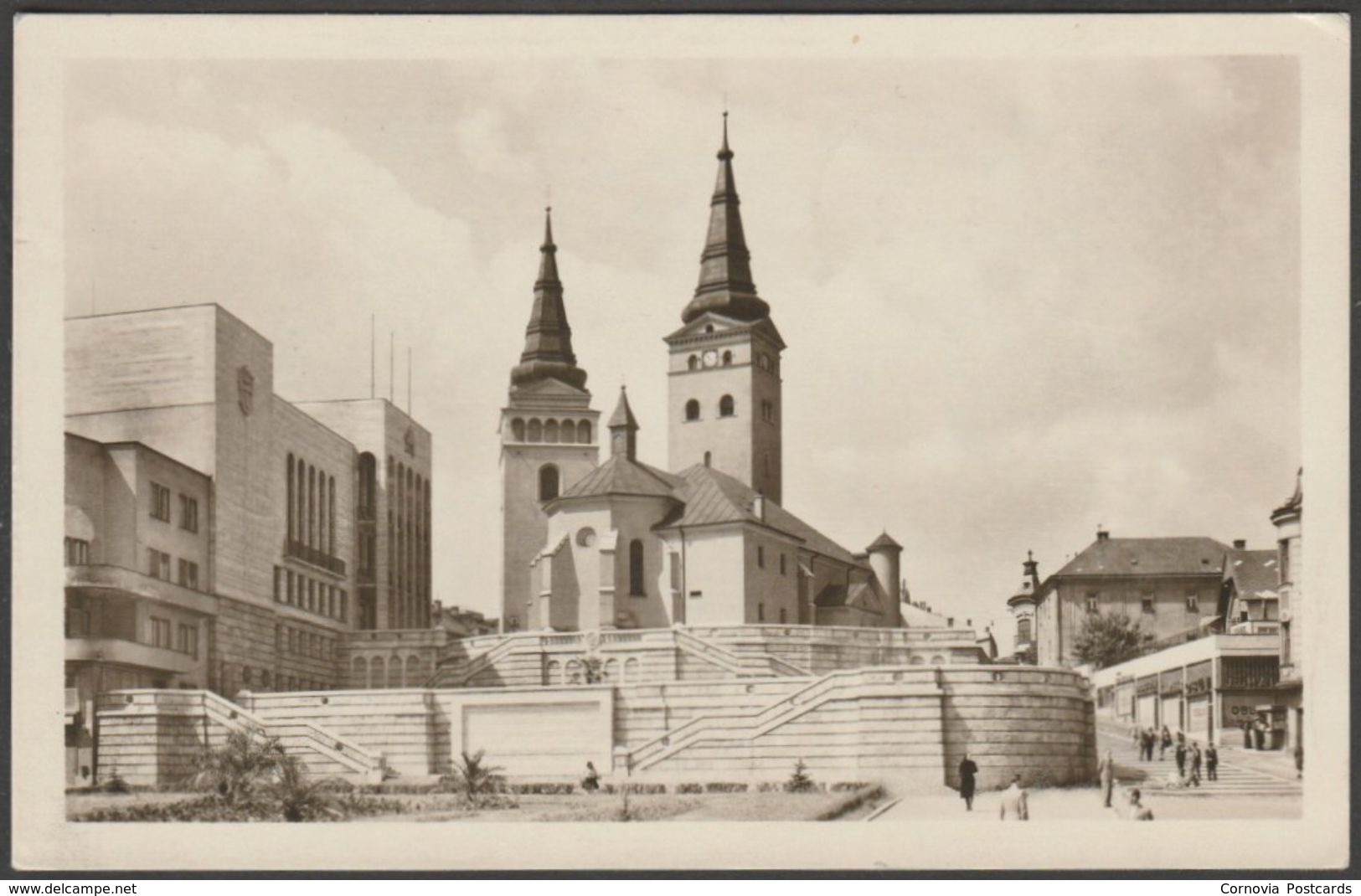 Reprezentačný Dom A Farský Kostol, Žilina, 1950 - Fotka Pohľadnice - Eslovaquia