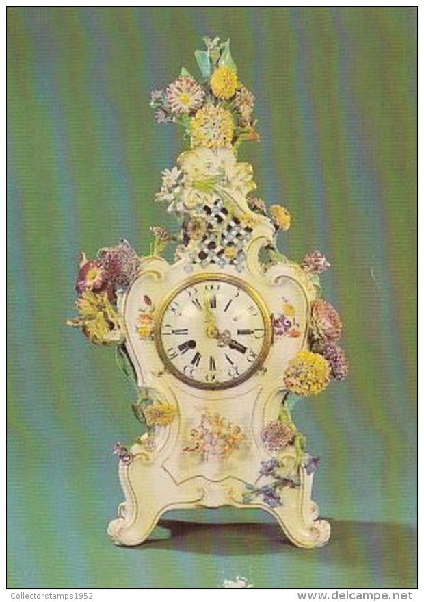 67888- VINTAGE CLOCK, MEISSER PORCELAINE - Cartoline Porcellana