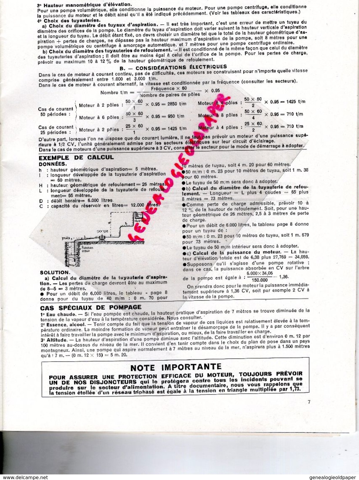 92-ST  SAINT CLOUD-SURESNES LONGCHAMP-RARE CATALOGUE ETS POMPES GUINARD-EAU SOUS PRESSION-PARIS-POMPIERS -1953 POMPE