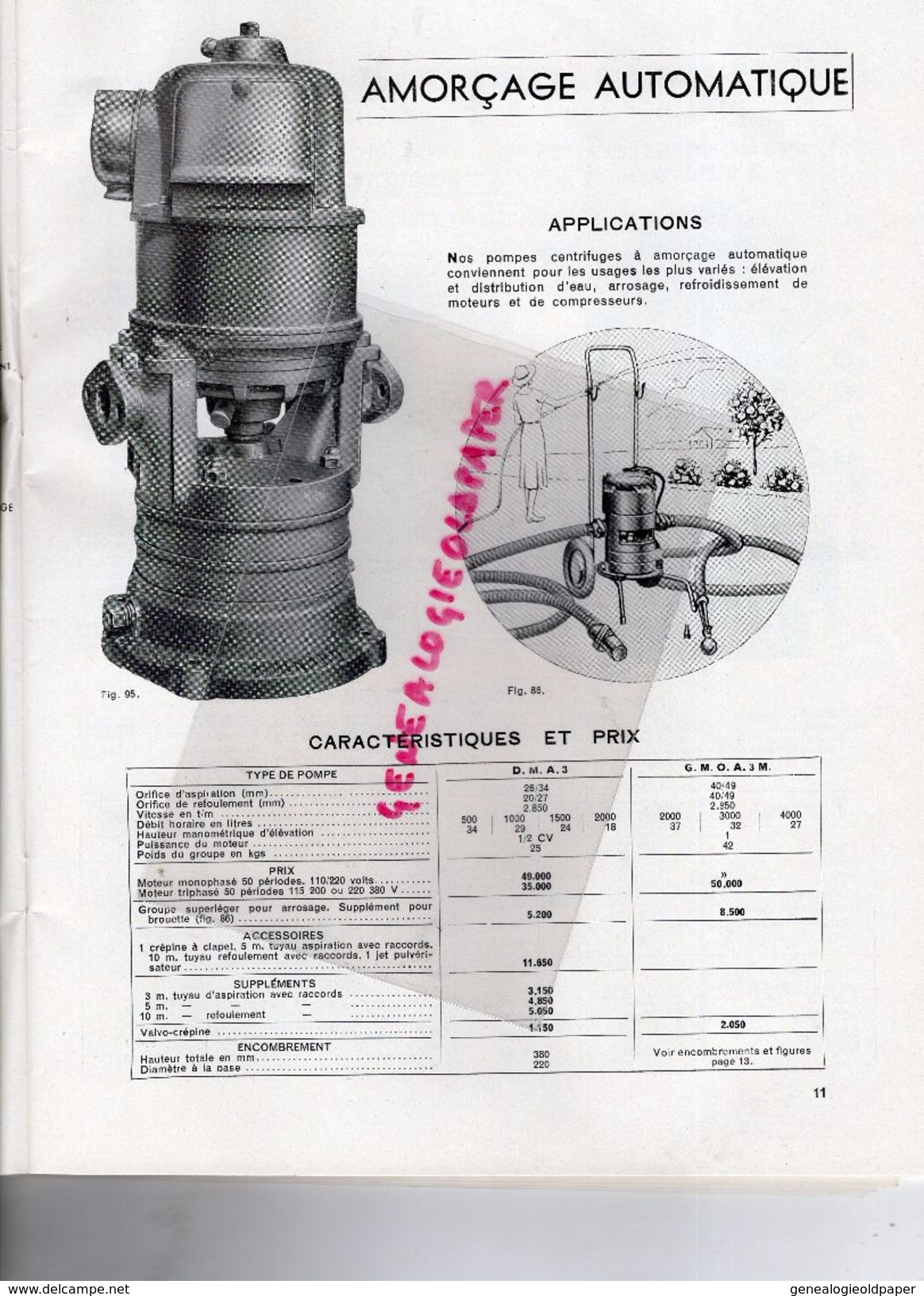 92-ST  SAINT CLOUD-SURESNES LONGCHAMP-RARE CATALOGUE ETS POMPES GUINARD-EAU SOUS PRESSION-PARIS-POMPIERS -1953 POMPE