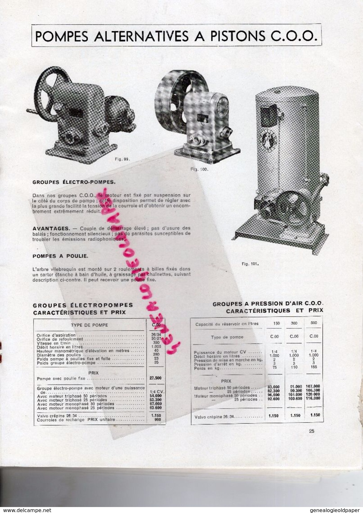 92-ST  SAINT CLOUD-SURESNES LONGCHAMP-RARE CATALOGUE ETS POMPES GUINARD-EAU SOUS PRESSION-PARIS-POMPIERS -1953 POMPE