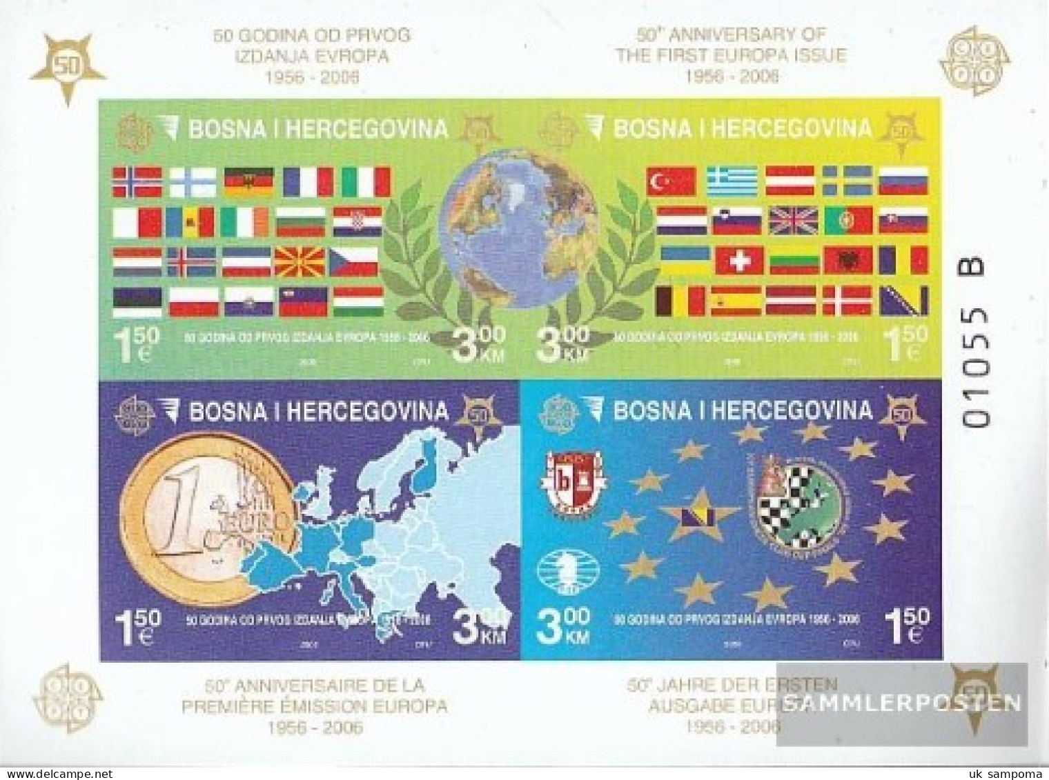 Bosnia-Herzegovina Block27B (complete Issue) Unmounted Mint / Never Hinged 2005 50 Years Europe Trade - Bosnia And Herzegovina