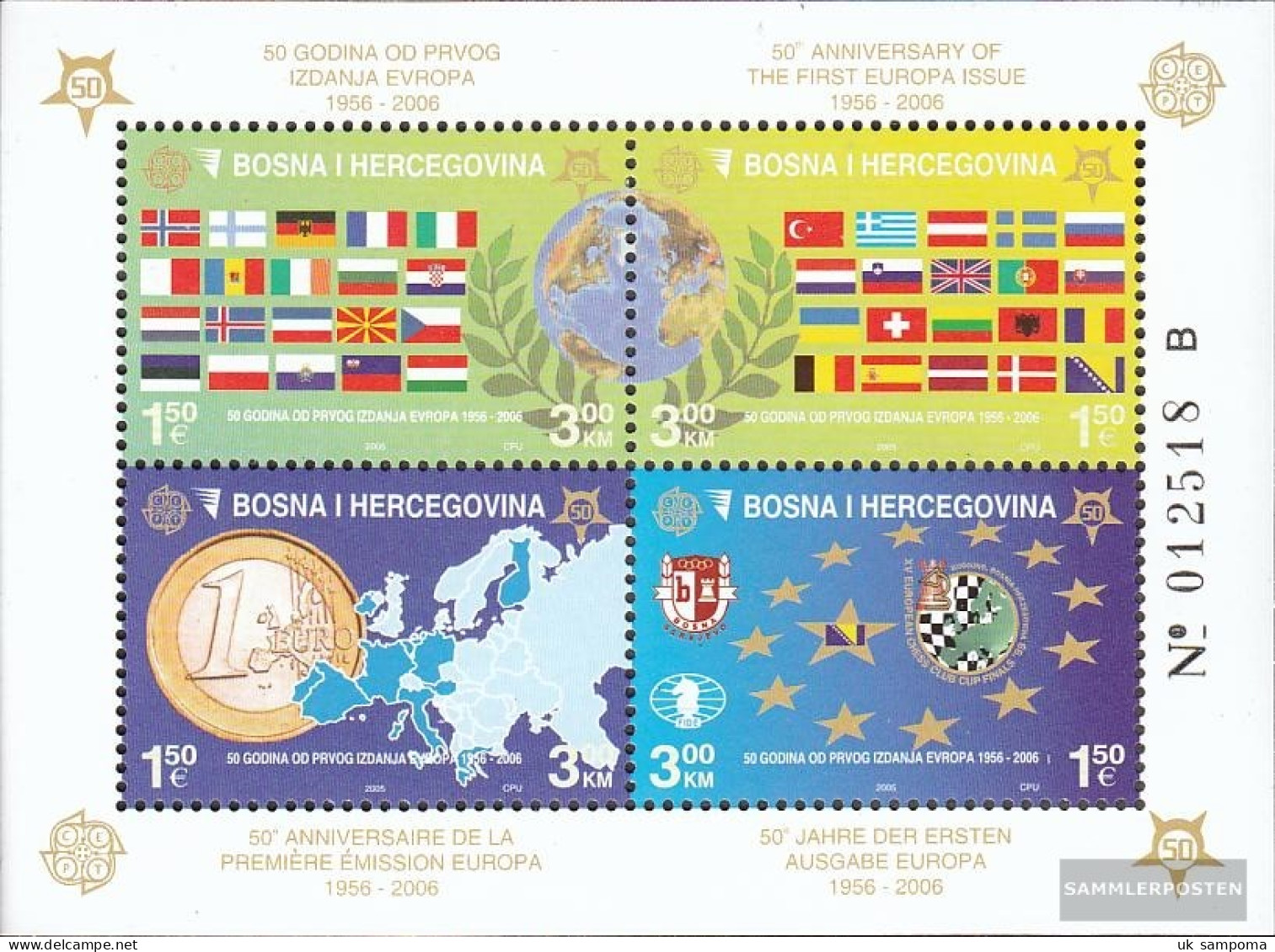 Bosnia-Herzegovina Block27A (complete Issue) Unmounted Mint / Never Hinged 2005 50 Years Europe Trade - Bosnia And Herzegovina