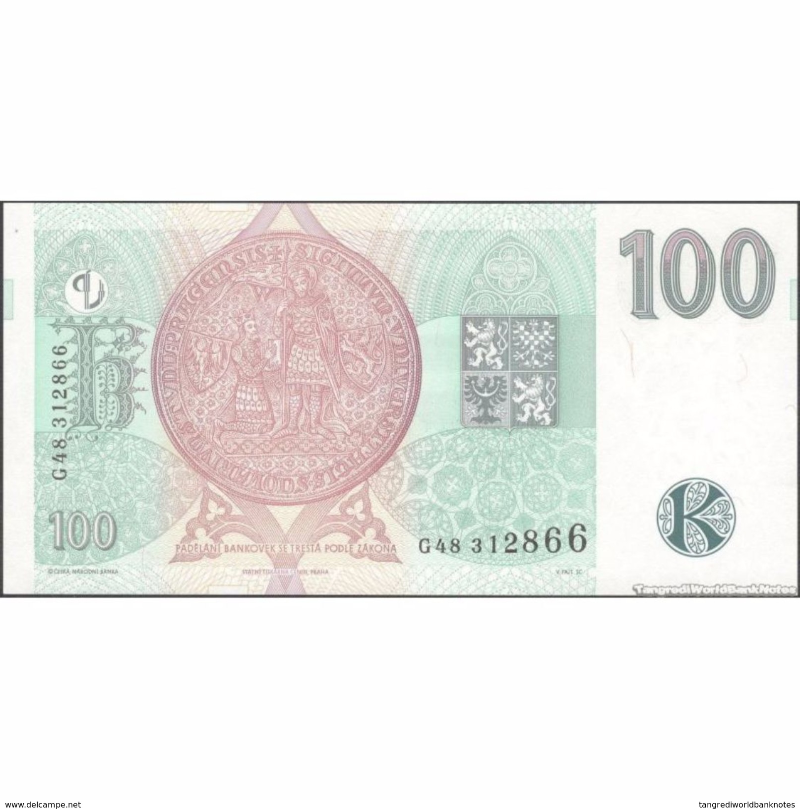 TWN - CZECH REPUBLIC 18a - 100 Korun Ceskych 1997 Series G48 UNC - Repubblica Ceca