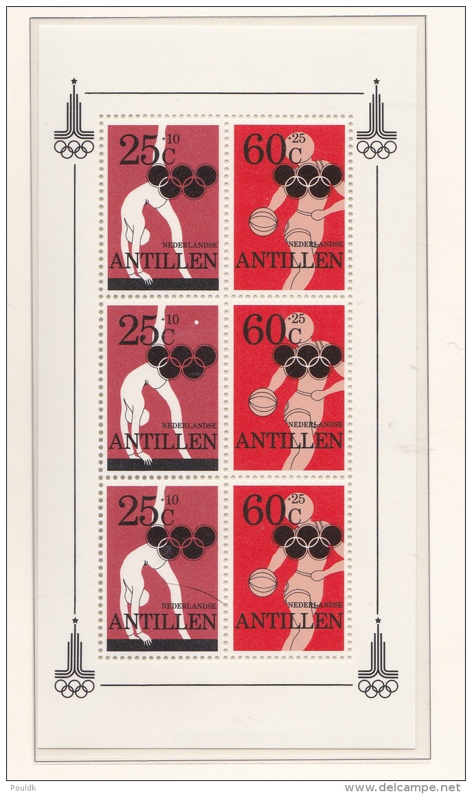 Antillen 1980 Moscow Olympic Games - Souvenir Sheet  MNH/**  (H31-5) - Sommer 1980: Moskau