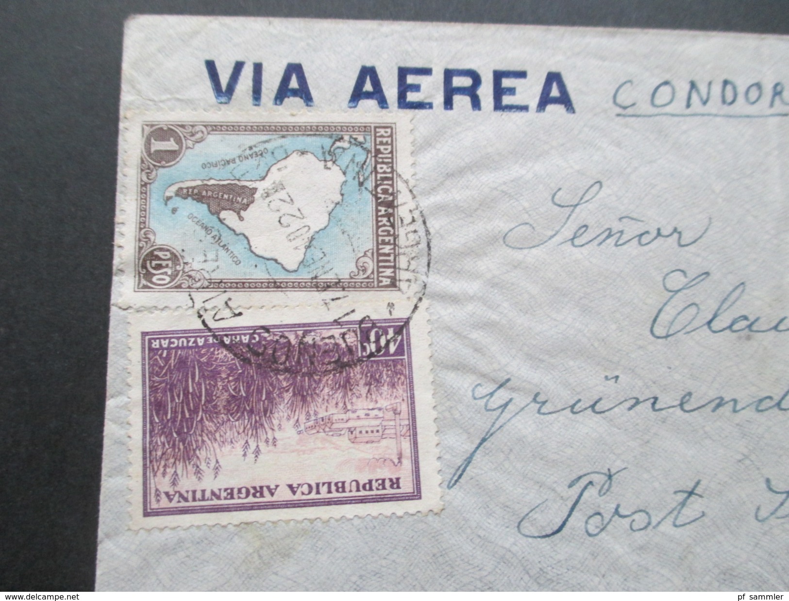 Argentinien 1940 Via Aerea Condor Lati - Post Steinkirchen Bez. Hamburg. Zensur Der Wehrmacht! Geöffnet - Storia Postale