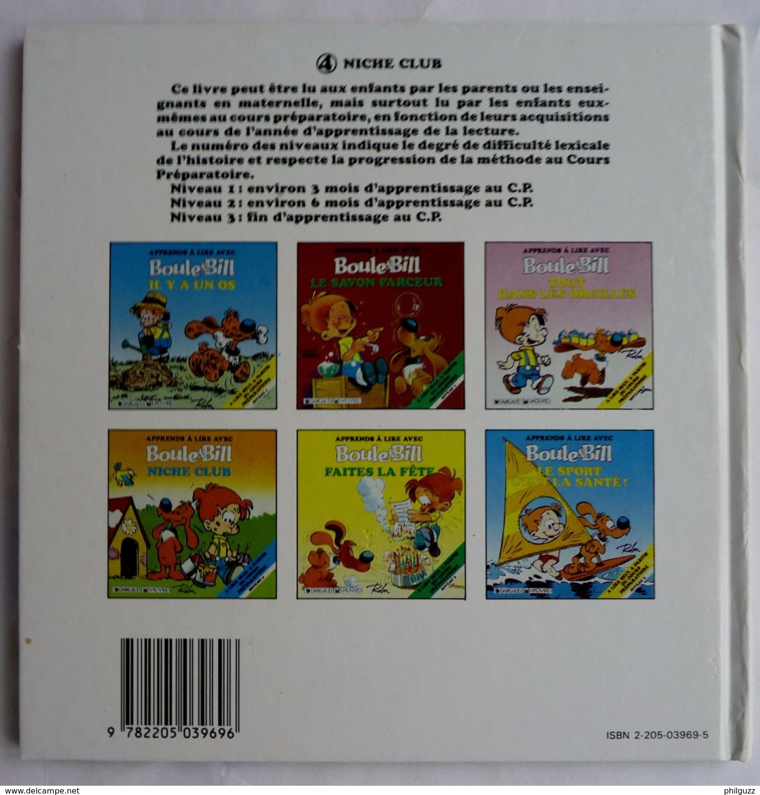 BOULE & BILL - APPRENDS A LIRE AVEC - NICHE CLUB - 1990 -  ROBA - DARGAUD MAGNARD (3) - Boule Et Bill