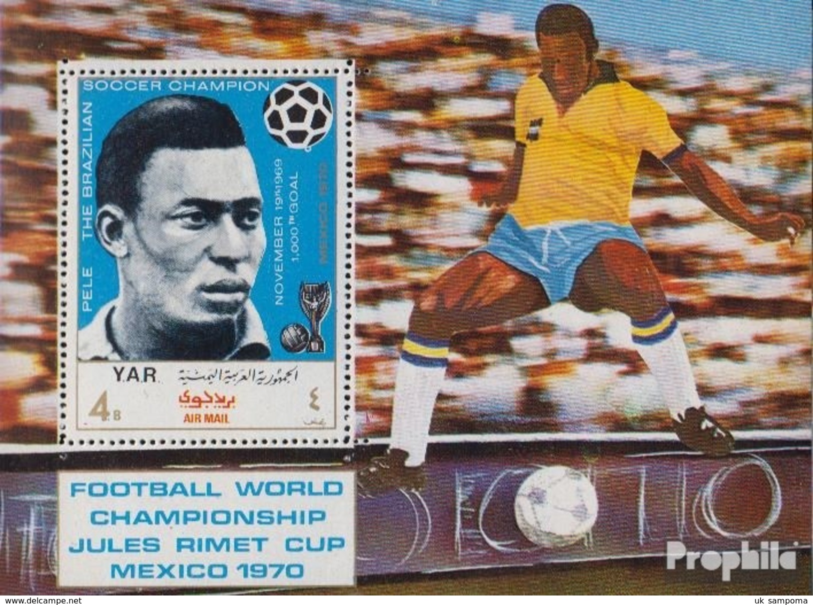 North Yemen (Arab Republic.) Block124 (complete.issue.) Unmounted Mint / Never Hinged 1970 Football-WM, Mexico '70 - Yemen