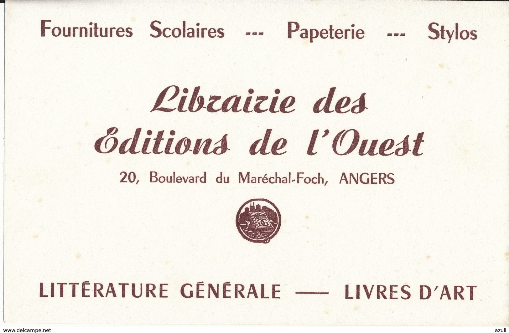 BUVARD - Librairie Des Editions De L'Ouest, Angers - Papeterie