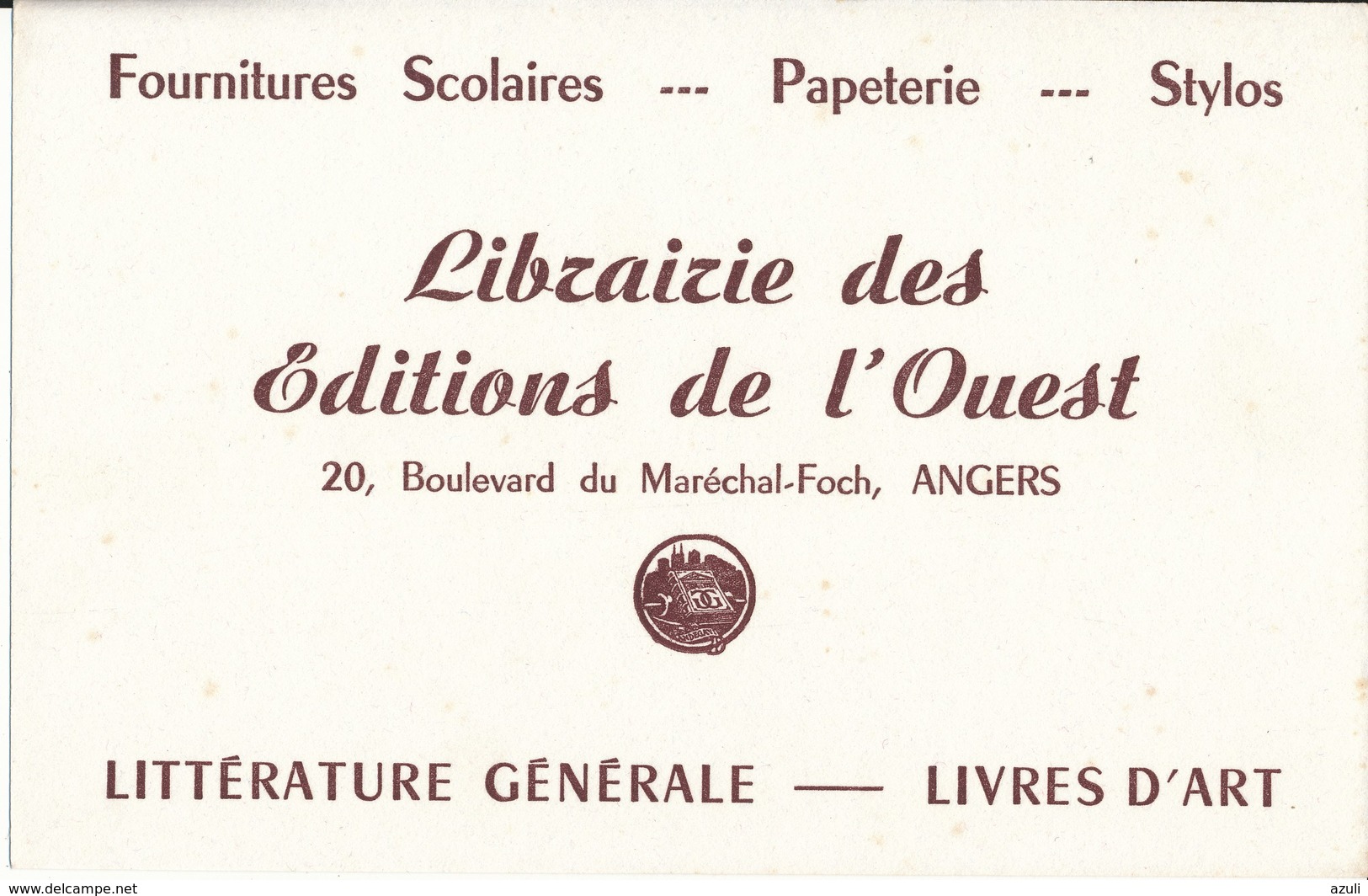 BUVARD - Librairie Des Editions De L'Ouest, Angers - Stationeries (flat Articles)