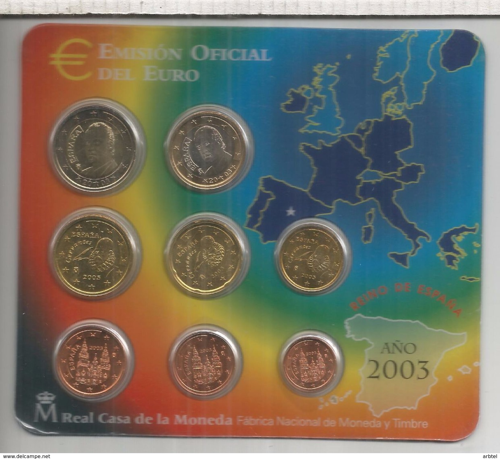 EUROSET 2003 ESPAÑA SPAIN SET JUAN CARLOS I - Mint Sets & Proof Sets