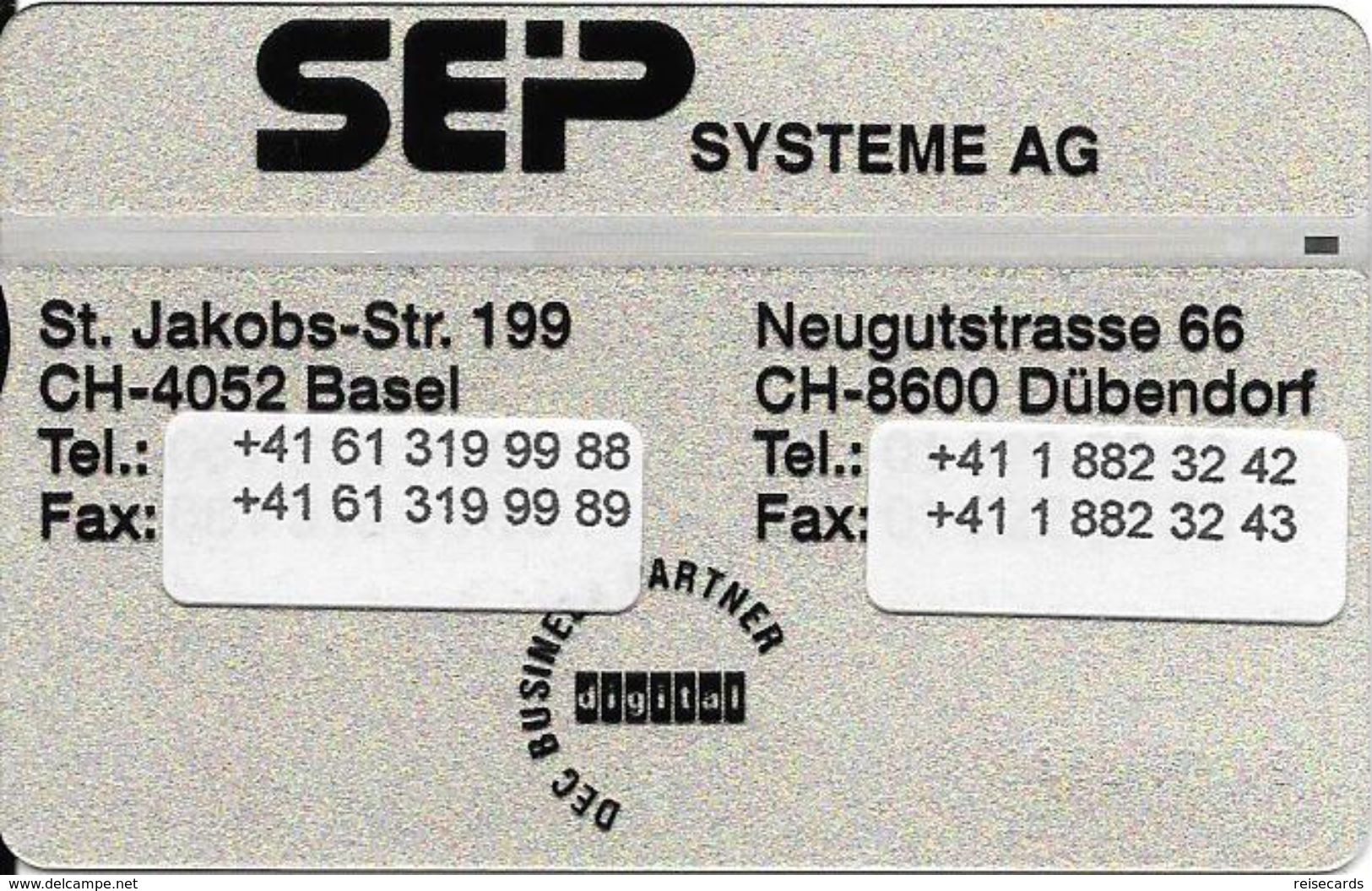 PTT P: KF-175 511L SEP Systeme AG. Mint - Schweiz