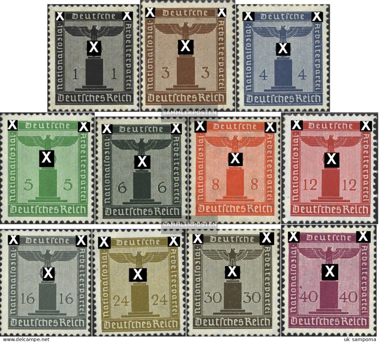 German Empire D144-D154 (complete Issue) With Watermark Unmounted Mint / Never Hinged 1938 Service Marks - Officials