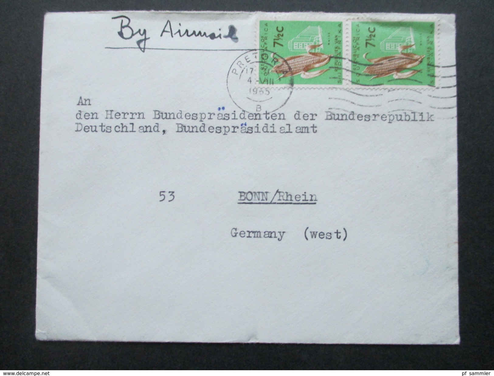 Südafrika 1965 Social Philately Brief An Den Präsidenten Der BRD Heinrich Lübke! Pretoria - Bonn - Lettres & Documents