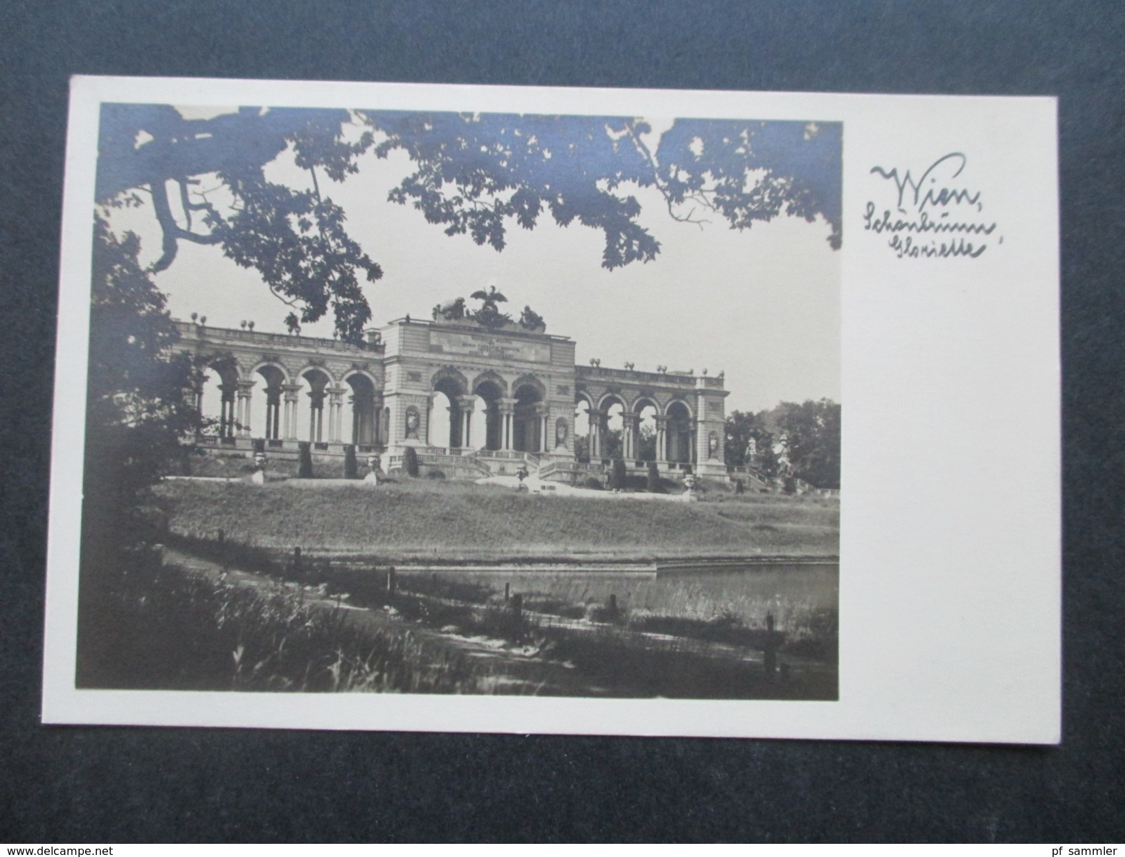 Österreich 1937 Michel Nr. 639 Randstück Jahrestag Erstfahrt Wien-Linz Maria Anna. Echtfoto AK Wien Schönbrunn Gloriette - Cartas & Documentos