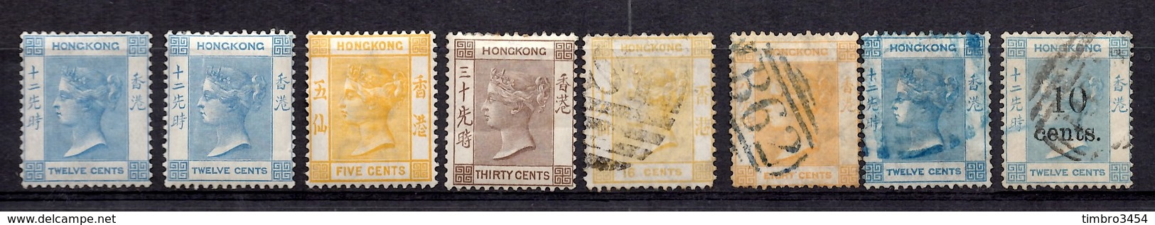 Hong-Kong Huit Classiques Neufs * Et Oblitérés 1863/1902. Bonnes Valeurs. B/TB. A Saisir! - Ungebraucht