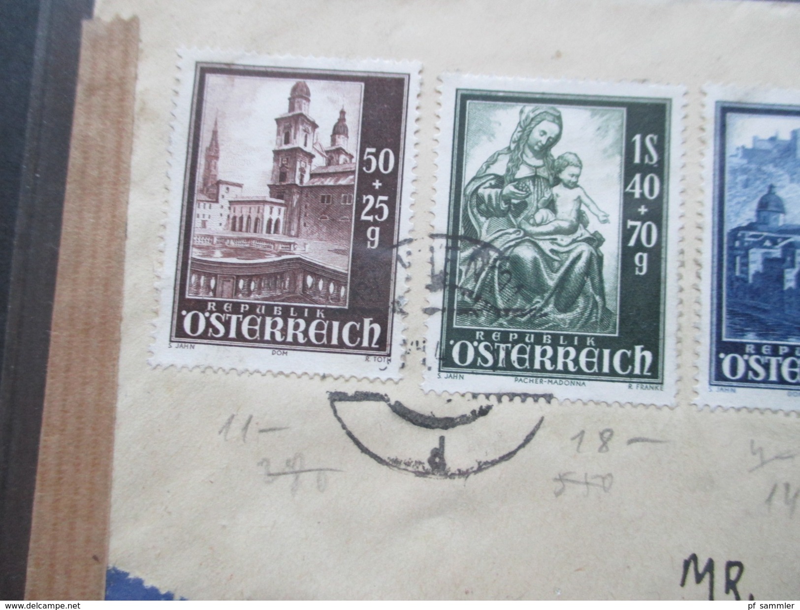 Österreich 1948 Wiederaufbau Des Salzburger Doms MiF Luftpostbrief Nach Kanada. Österreichische Zensur Nr. 565 - Storia Postale