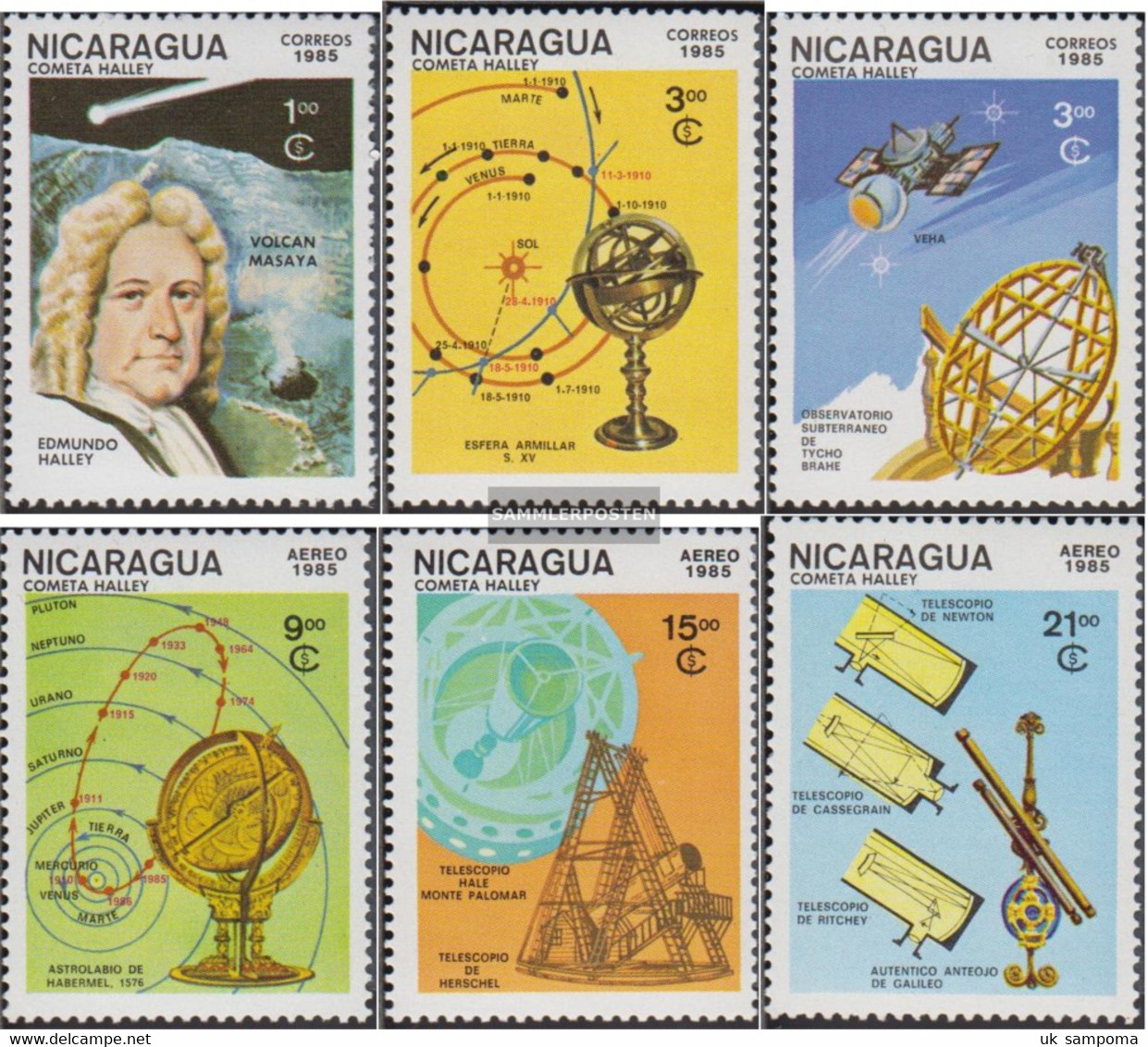 Nicaragua 2621-2626 (complete Issue) Unmounted Mint / Never Hinged 1985 Halley Comet - Nicaragua