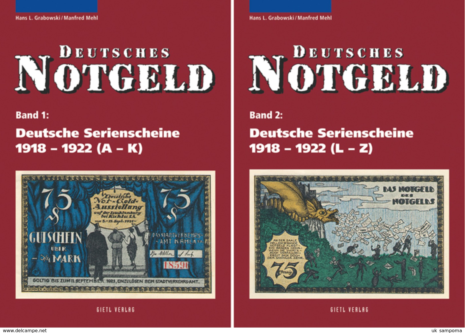 Deutsches Notgeld Band 1+2: Deutsche Serienscheine 1918 - 1922 - Blankoblätter