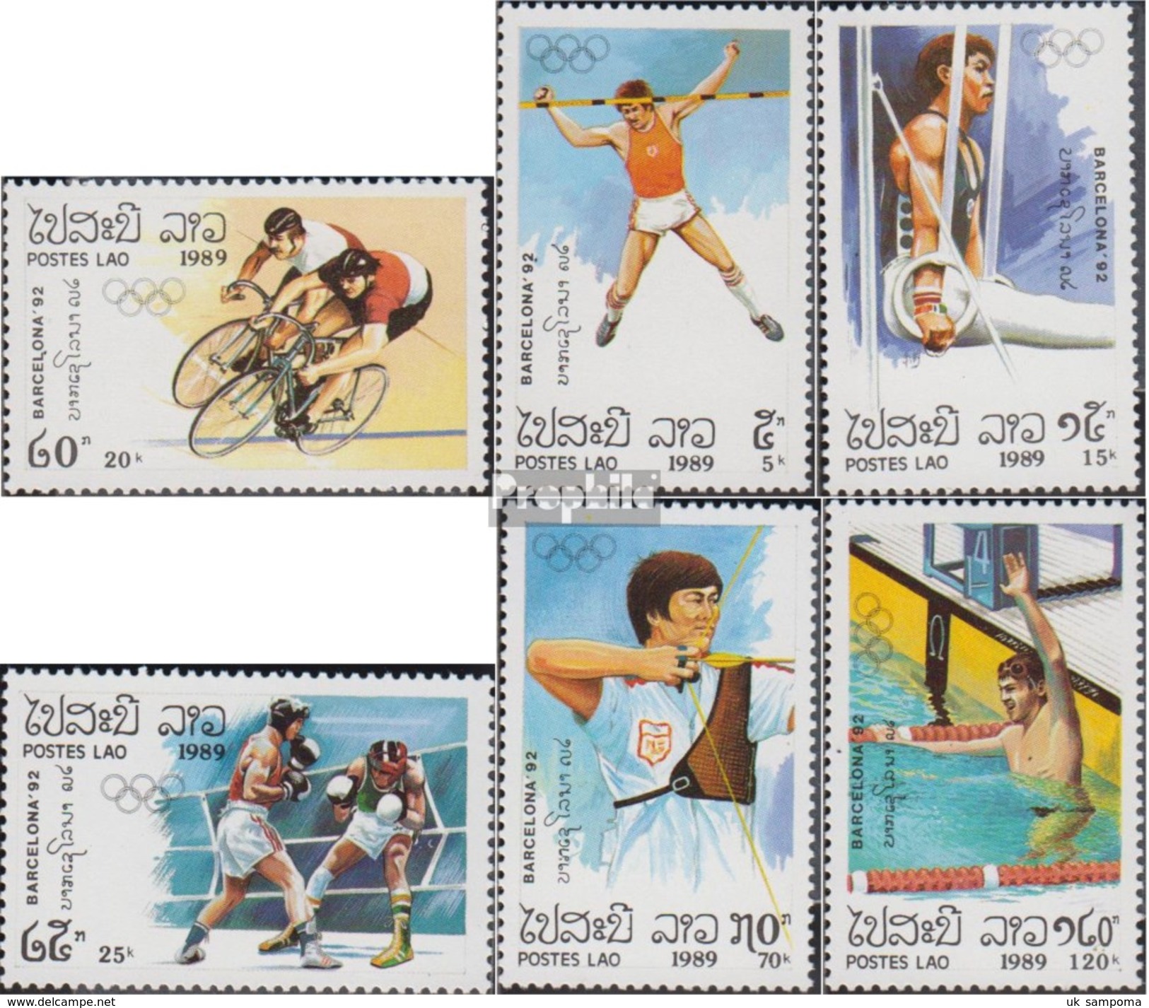 Laos 1155-1160 (complete Issue) Unmounted Mint / Never Hinged 1989 Olympics Summer 1992, Barcelona - Laos
