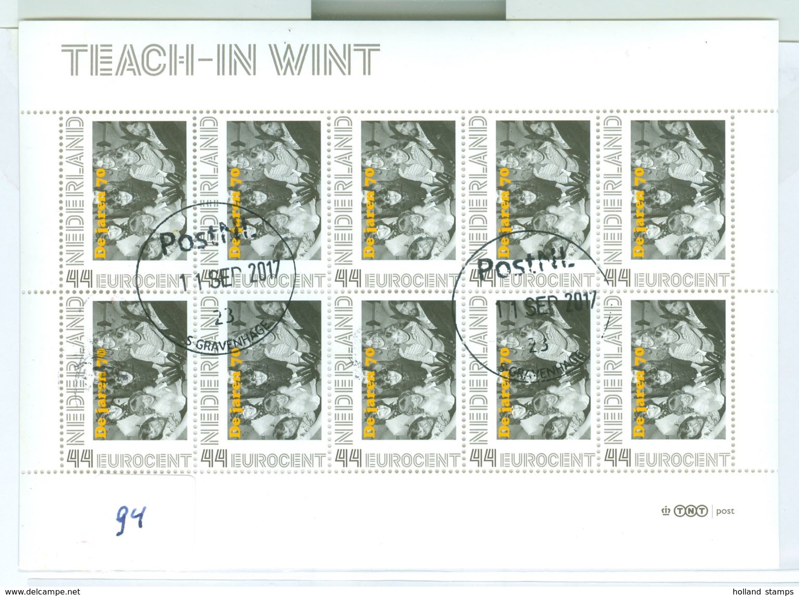 NEDERLAND * TEACH-IN WINT *  BLOK BLOC * BLOCK * GEBRUIKT *  POSTFRIS GESTEMPELD * (94) - Used Stamps