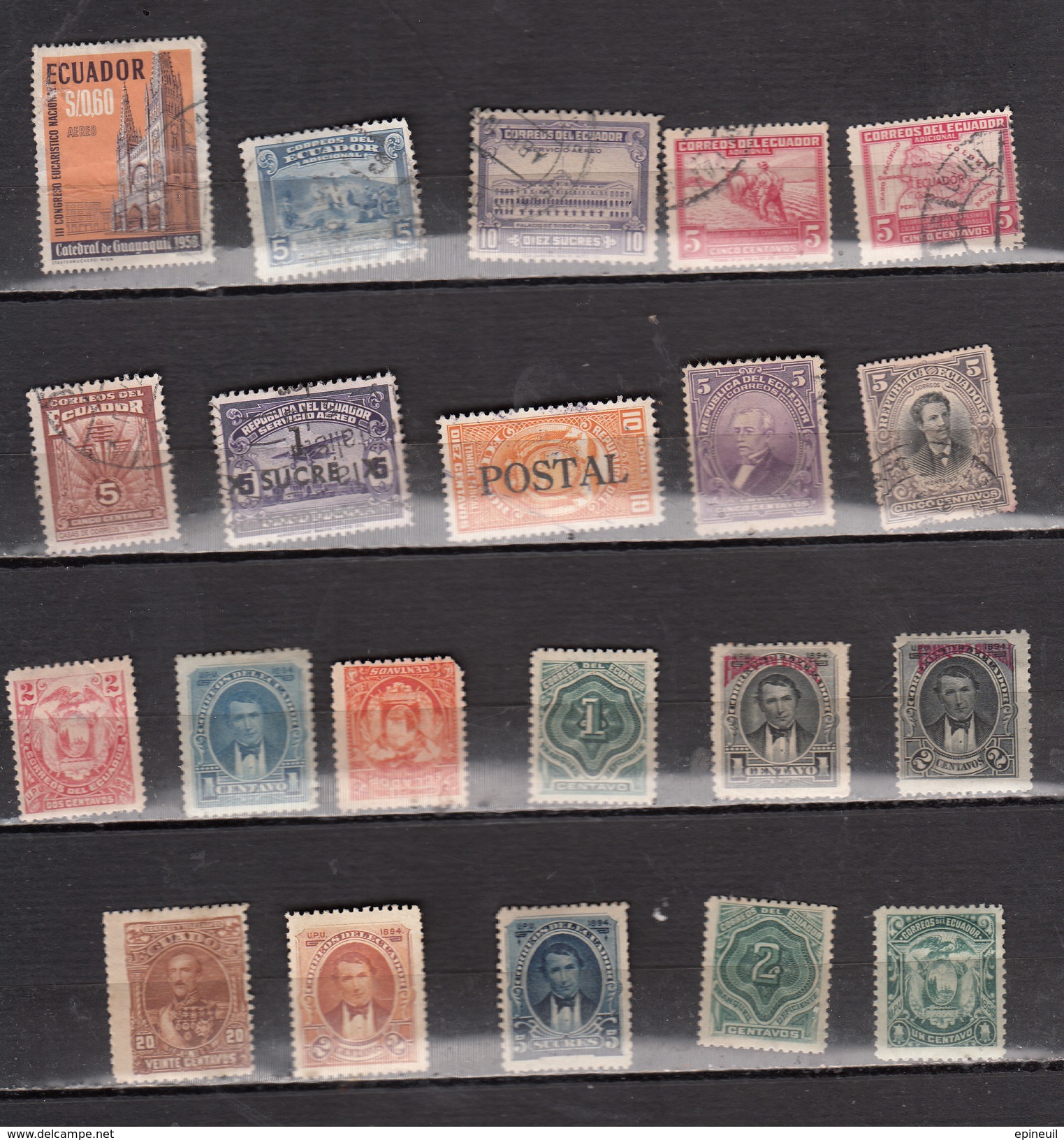 EQUATEUR LOT DE 21 TIMBRES DIFFERENTS - Equateur