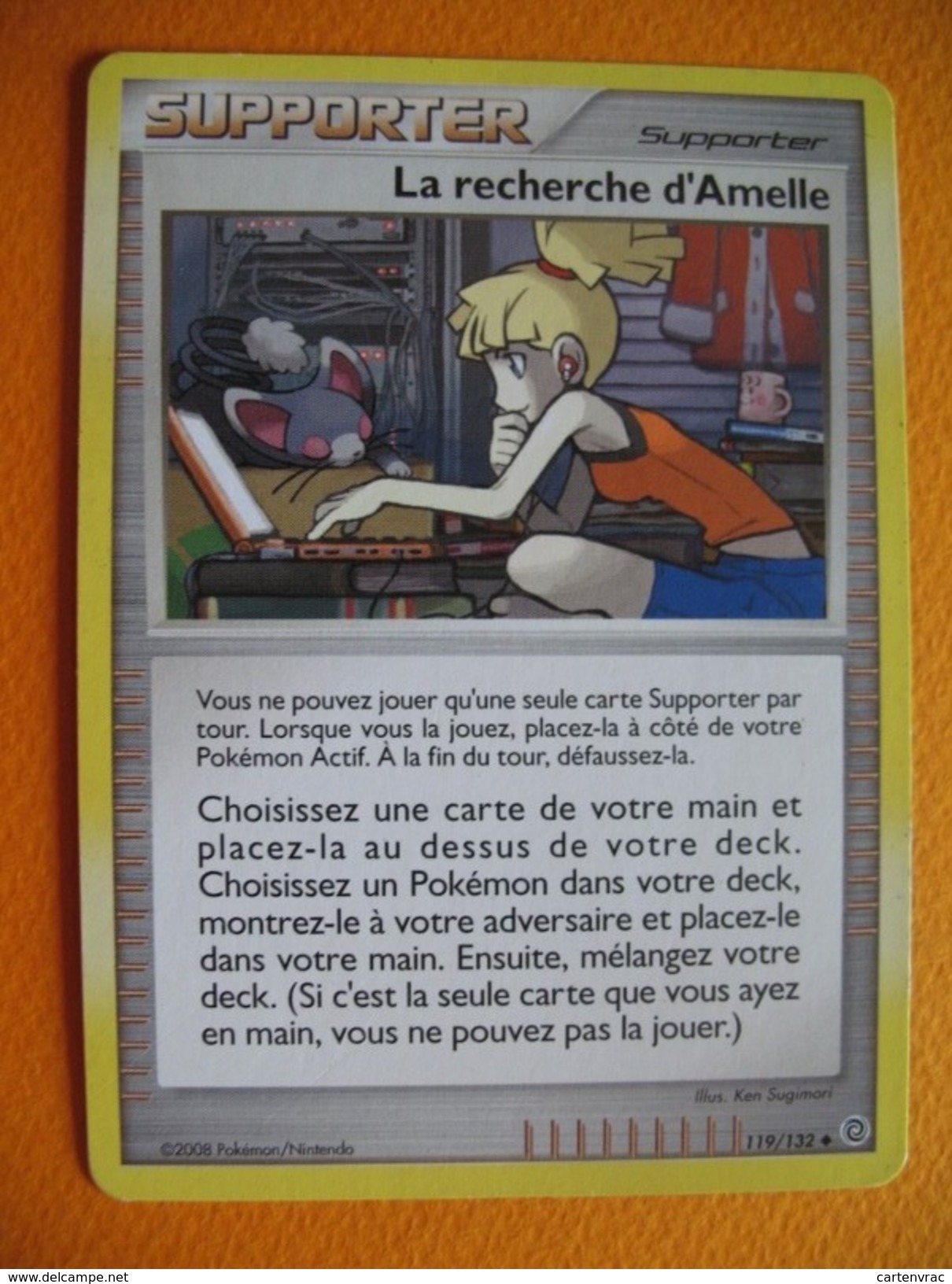 Carte Pokémon - Dresseur - La Recherche D'Amelle - 119/132 - Merveilles Secrètes - 2008 - C - Autres & Non Classés