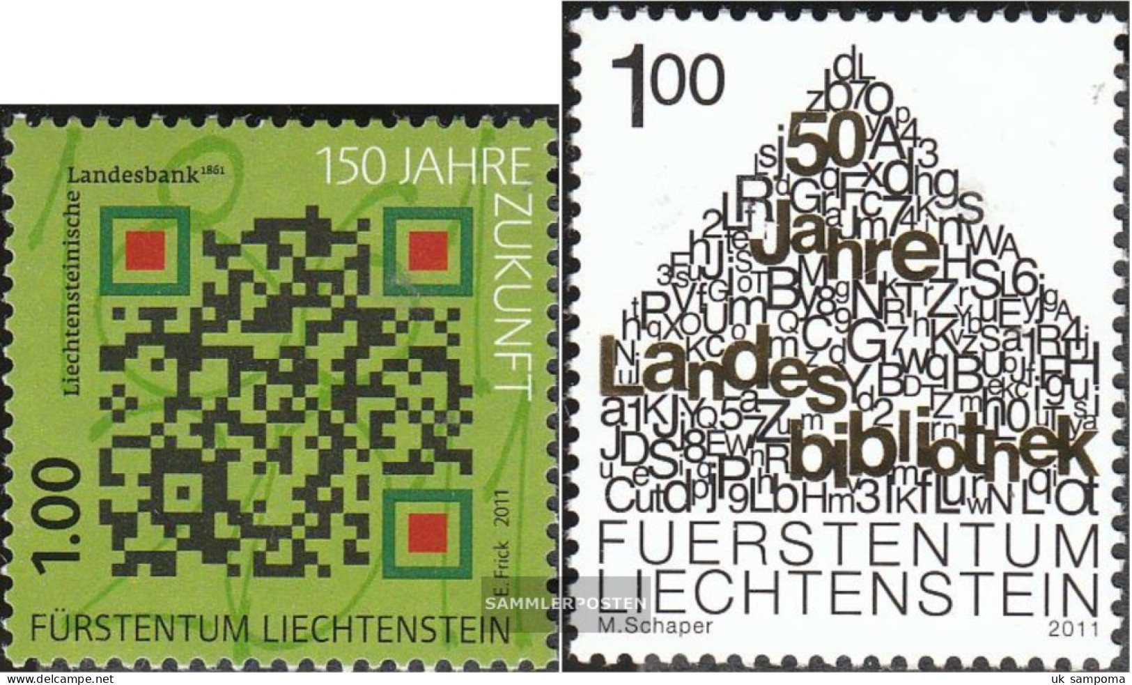 Liechtenstein 1580-1581 (complete Issue) Unmounted Mint / Never Hinged 2011 Anniversaries - Nuevos
