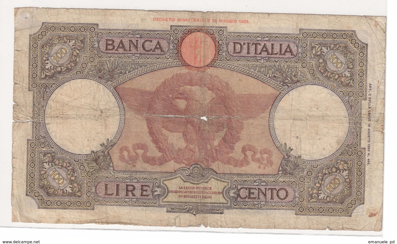 Italy 100 Lire 20/02/1941 - 100 Lire