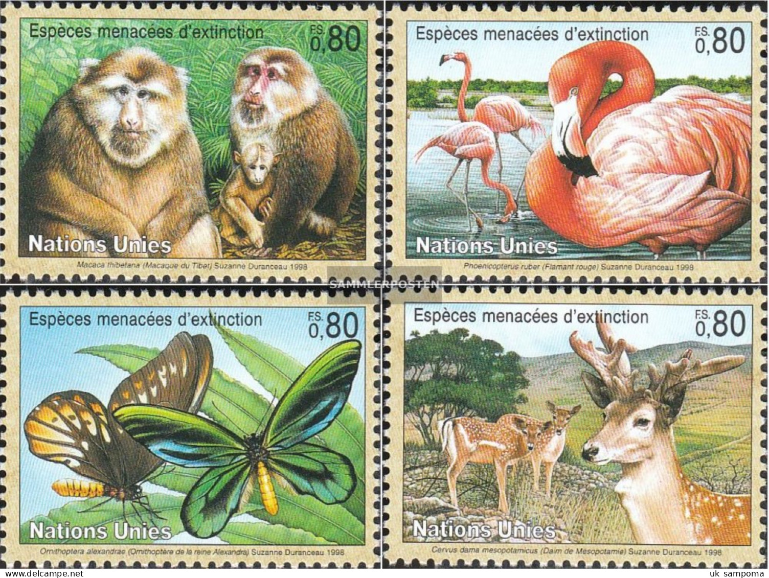 UN - Geneva 330-333 (complete Issue) Unmounted Mint / Never Hinged 1998 Affected Animals - Unused Stamps