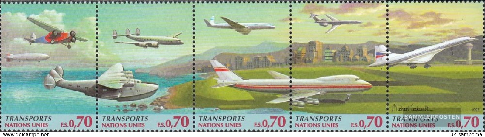 UN - Geneva 314-318 Five Strips (complete Issue) Unmounted Mint / Never Hinged 1997 Transportation - Unused Stamps