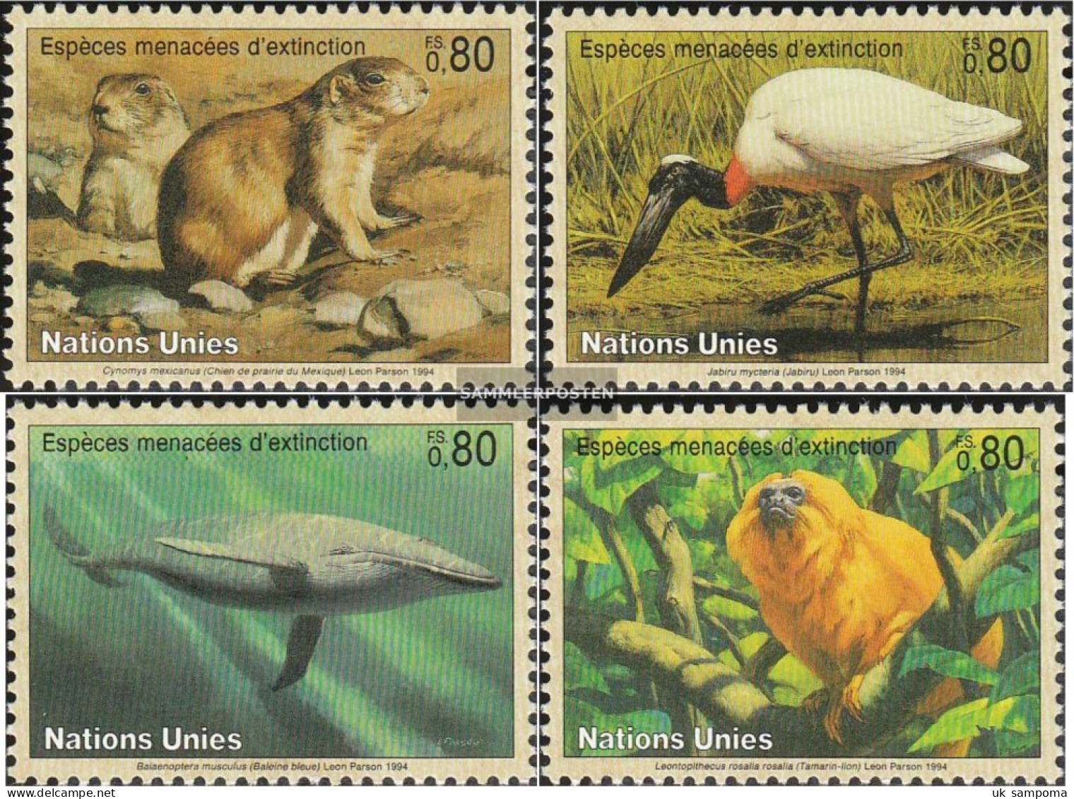 UN - Geneva 245-248 (complete Issue) Unmounted Mint / Never Hinged 1994 Affected Animals - Unused Stamps