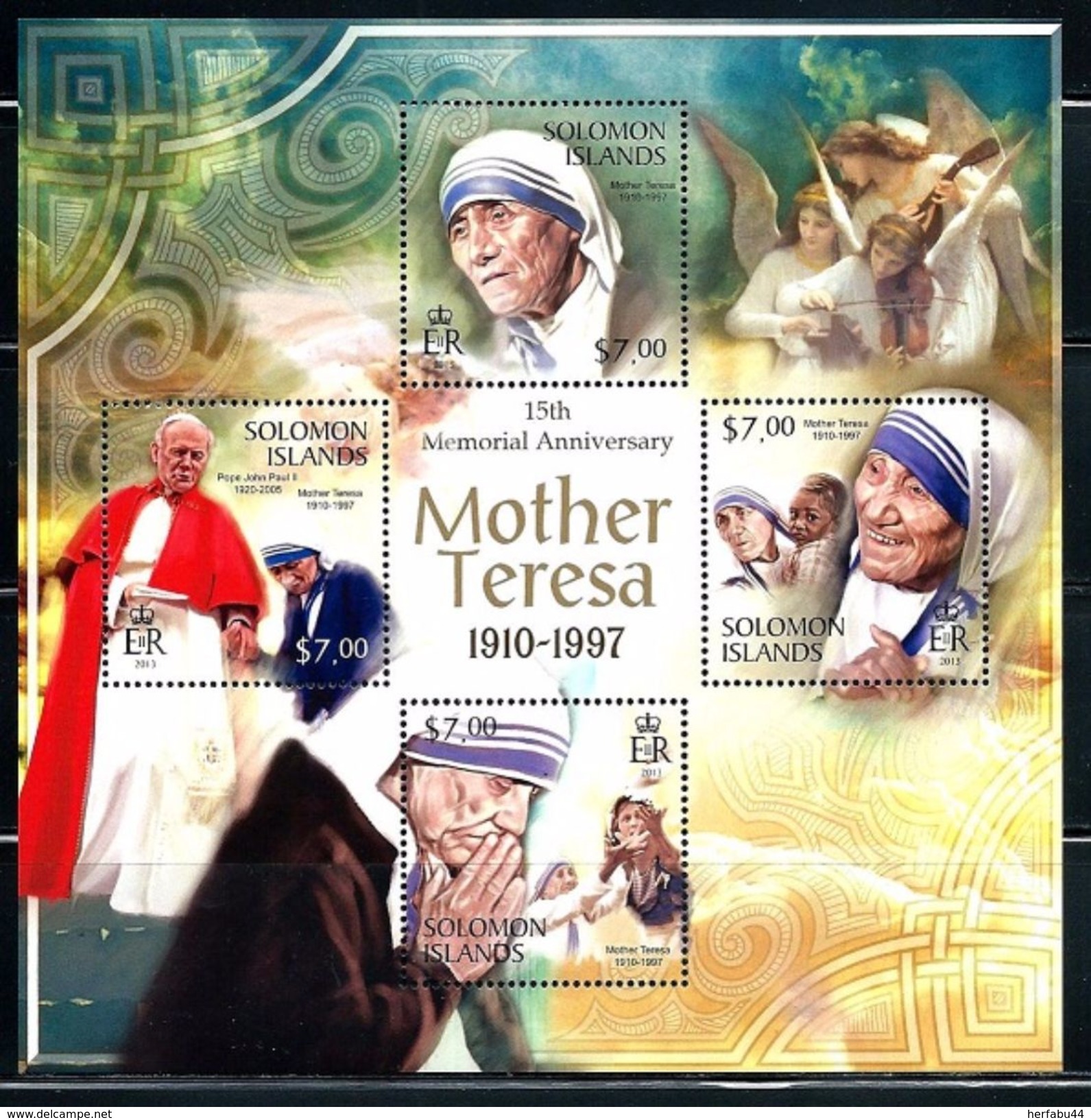 Solomon Islands      "Mother Teresa"      Sheet Of 4 & Souvenir Sheet    SC# 1286, 1298    MNH - Isole Salomone (1978-...)