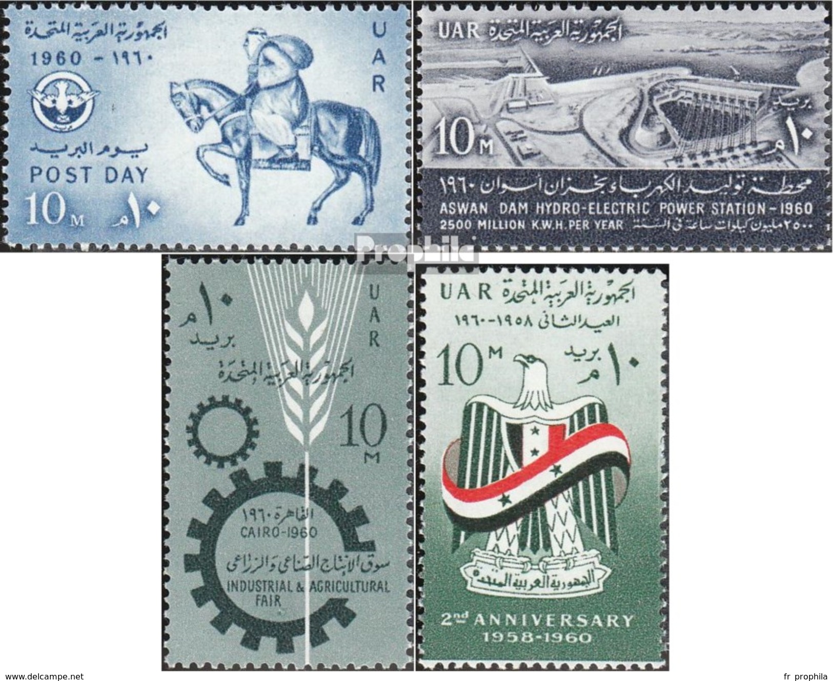 égypte 597,600,601,602 (complète.Edition.) Neuf Avec Gomme Originale 1960 Post, Kraftwerk, Loyal, République - Ungebraucht