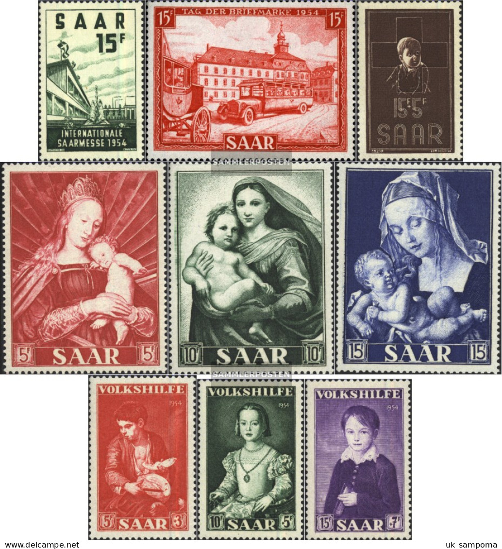 Saar 348-356 (complete Issue) Volume 1954 Completeett Unmounted Mint / Never Hinged 1954 Saarmesse - Unused Stamps