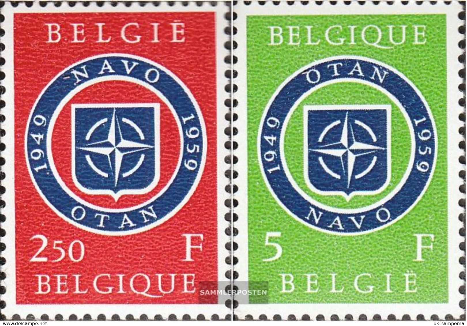 Belgium 1147-1148 (complete Issue) Unmounted Mint / Never Hinged 1959 10 Years Nordatlantikpakt - Unused Stamps