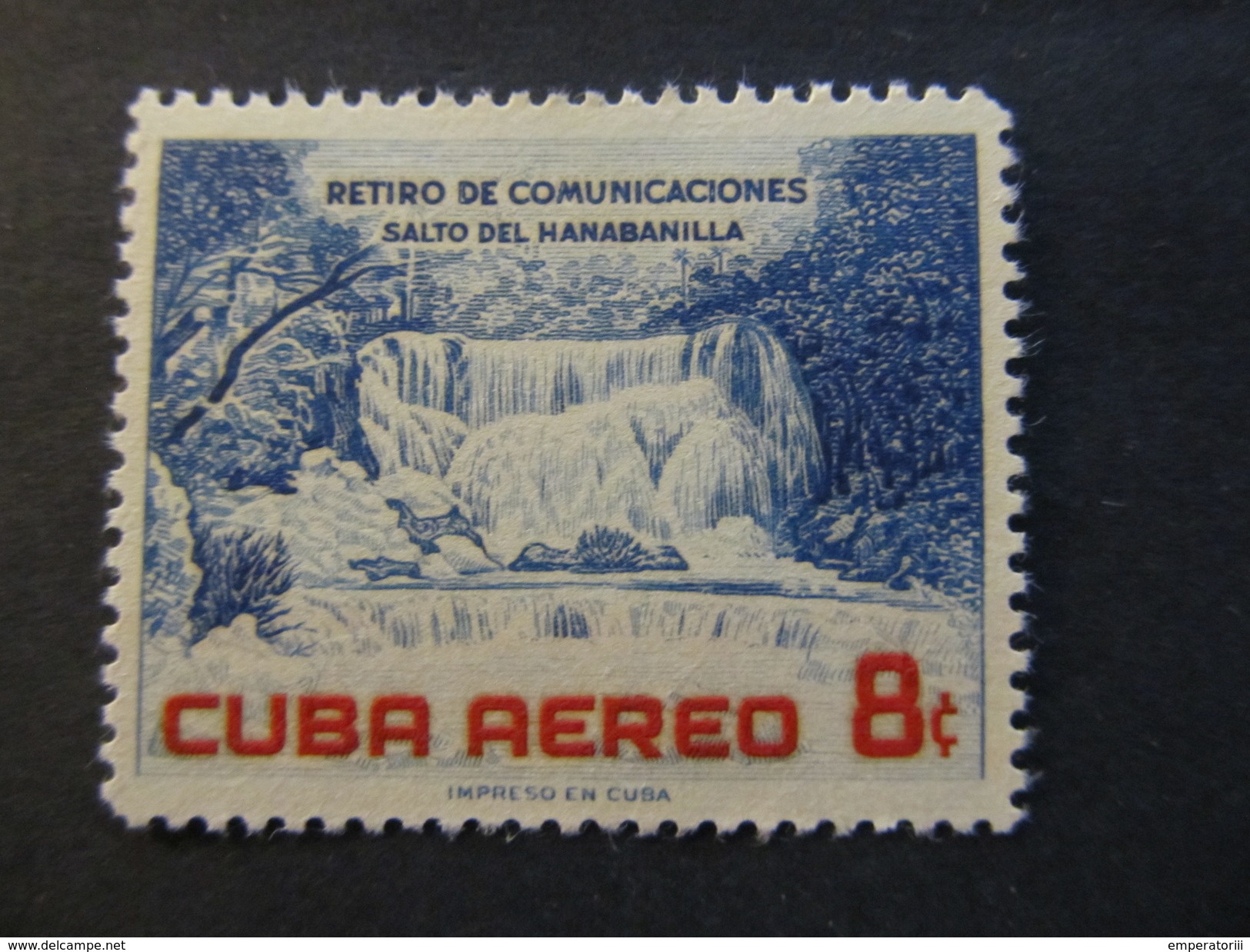 1957 - CUBA - HANABANILLA WATERFALL - SCOTT C153 AP68 8C - Posta Aerea