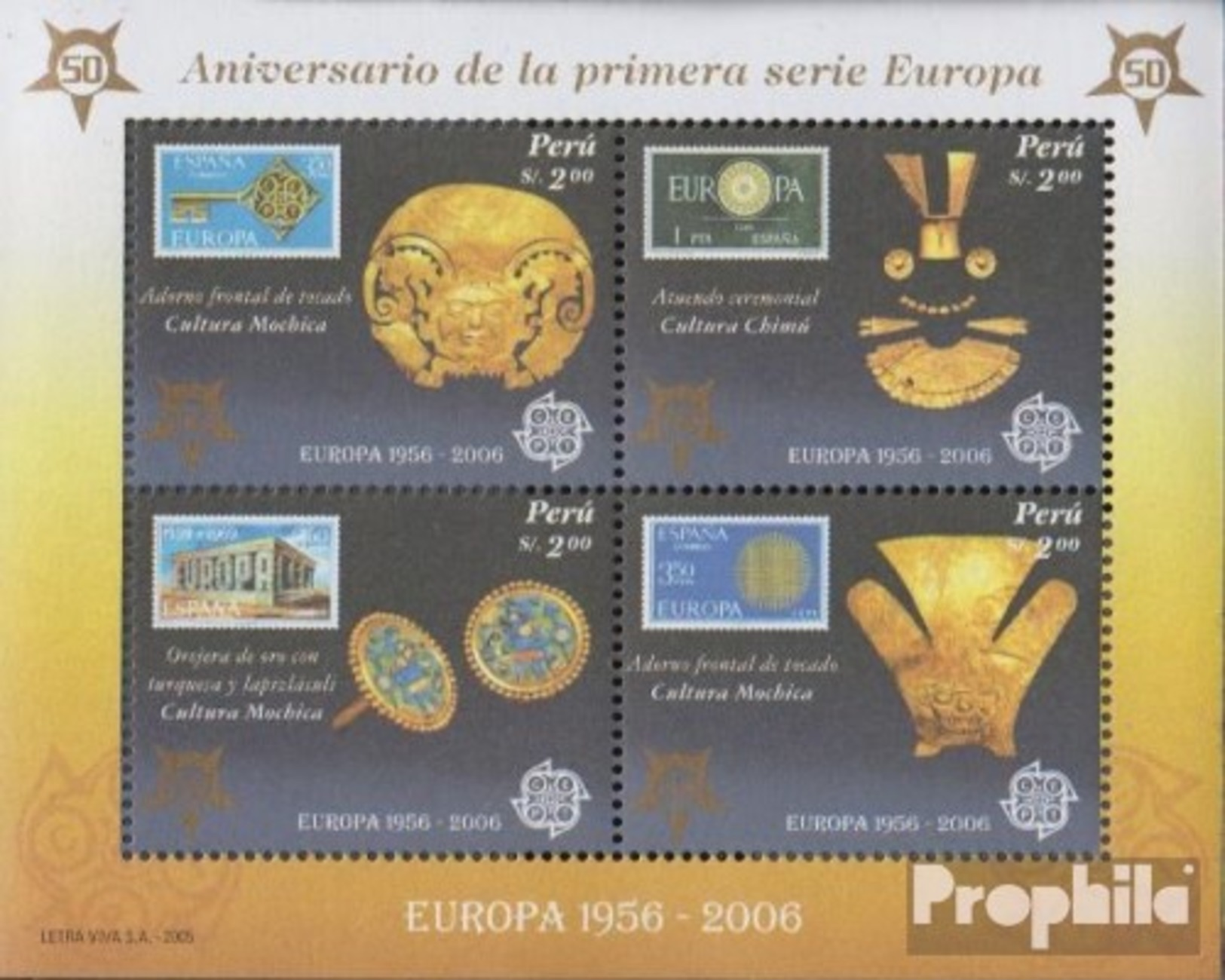 Peru Block 32 (completa Edizione) MNH 2005 50 Anni Europe Trade - Peru