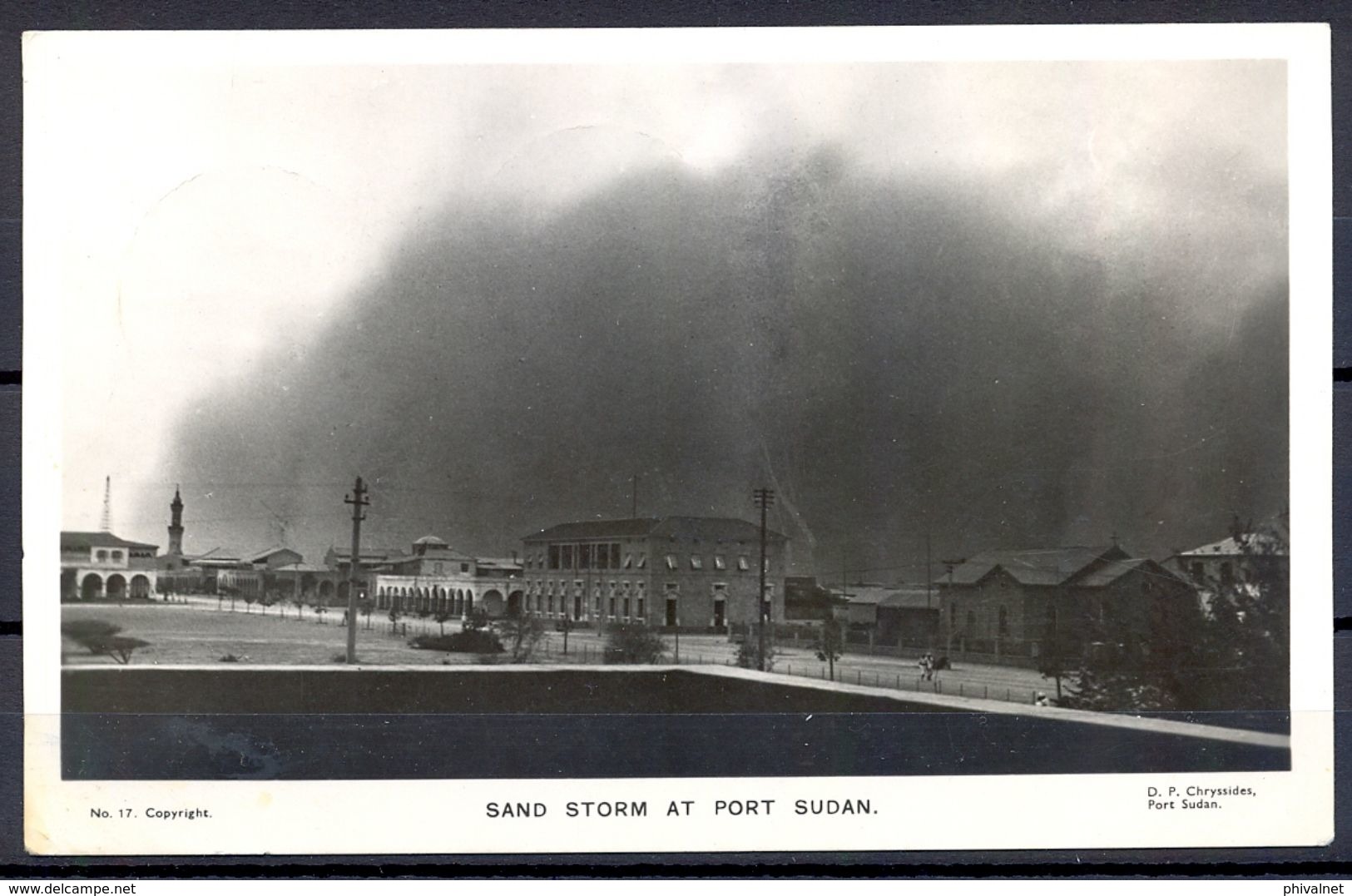 1953 , SUDAN , TARJETA POSTAL CIRCULADA , SAND STORM AT PORT SUDAN - Sudán