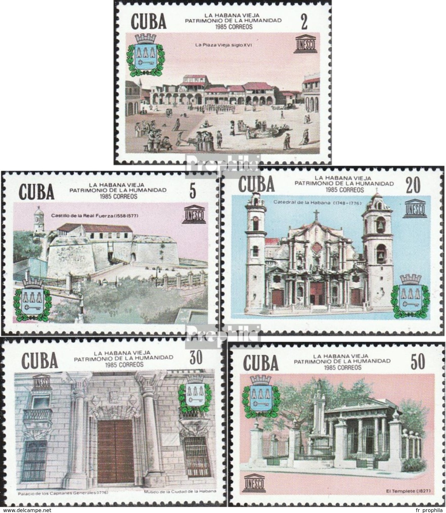 Cuba 2974-2978 (complète.Edition.) Neuf Avec Gomme Originale 1985 Ouvrages D'art Dans La Havane - Ongebruikt