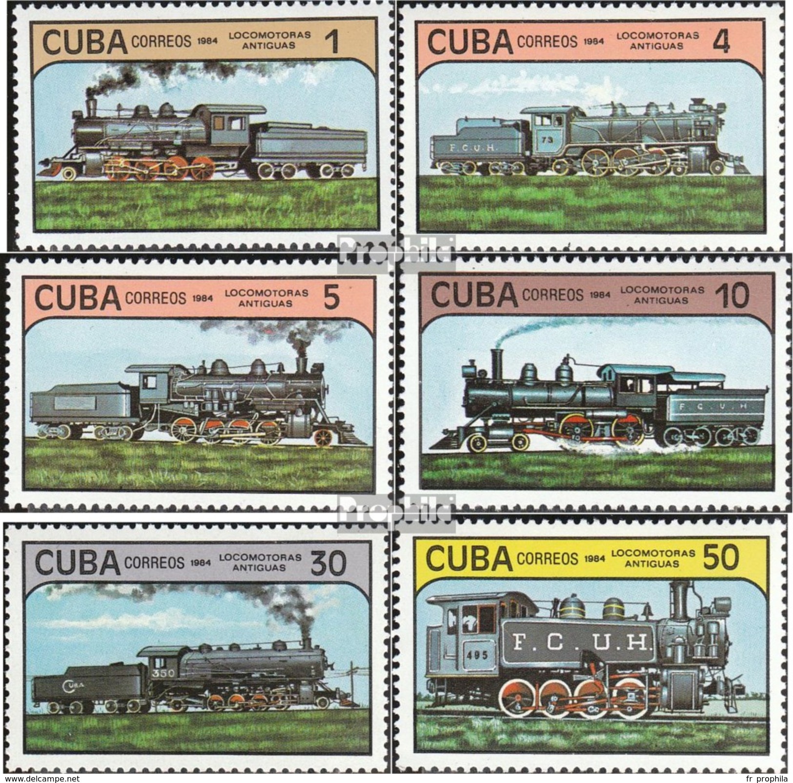 Cuba 2859-2864 (complète.Edition.) Neuf Avec Gomme Originale 1984 Locomotives - Ongebruikt
