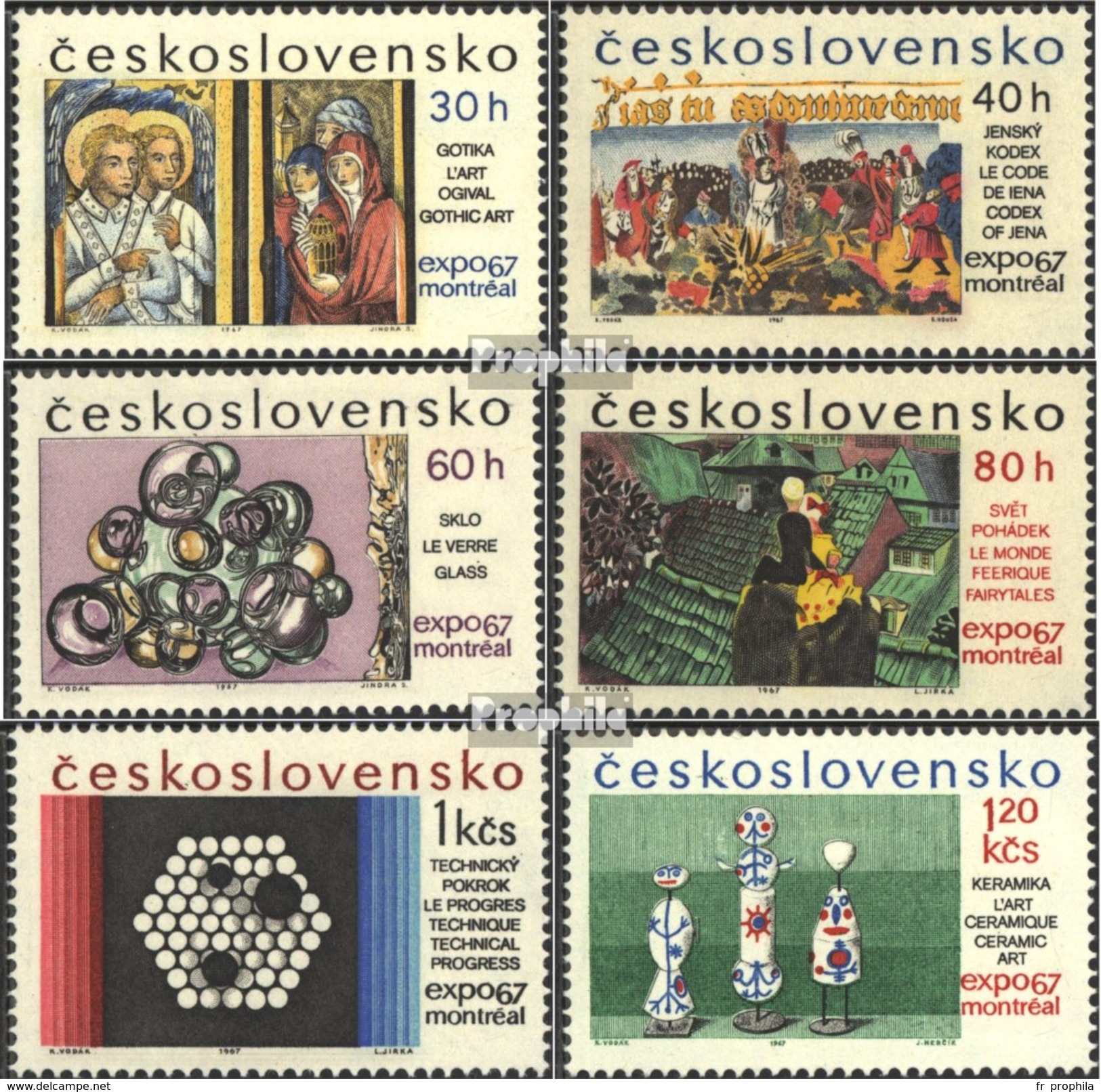 Tchécoslovaquie 1694-1699 (complète.Edition.) Neuf Avec Gomme Originale 1967 Expo - Unused Stamps