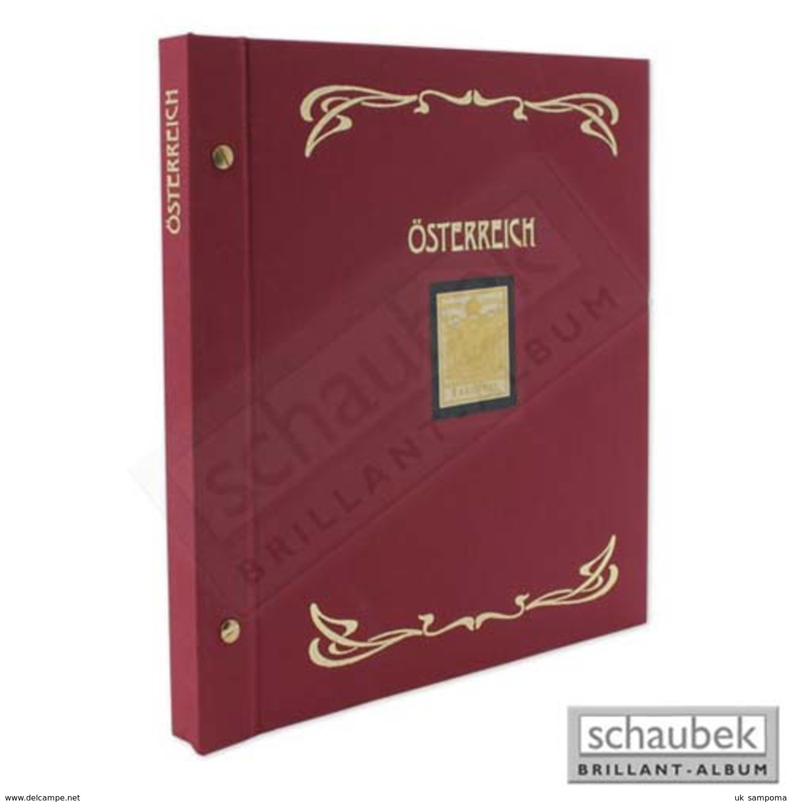 Schaubek Ds0027 Cloth Screw Post Binder, Reprint Edition Österreich - Large Format, Black Pages