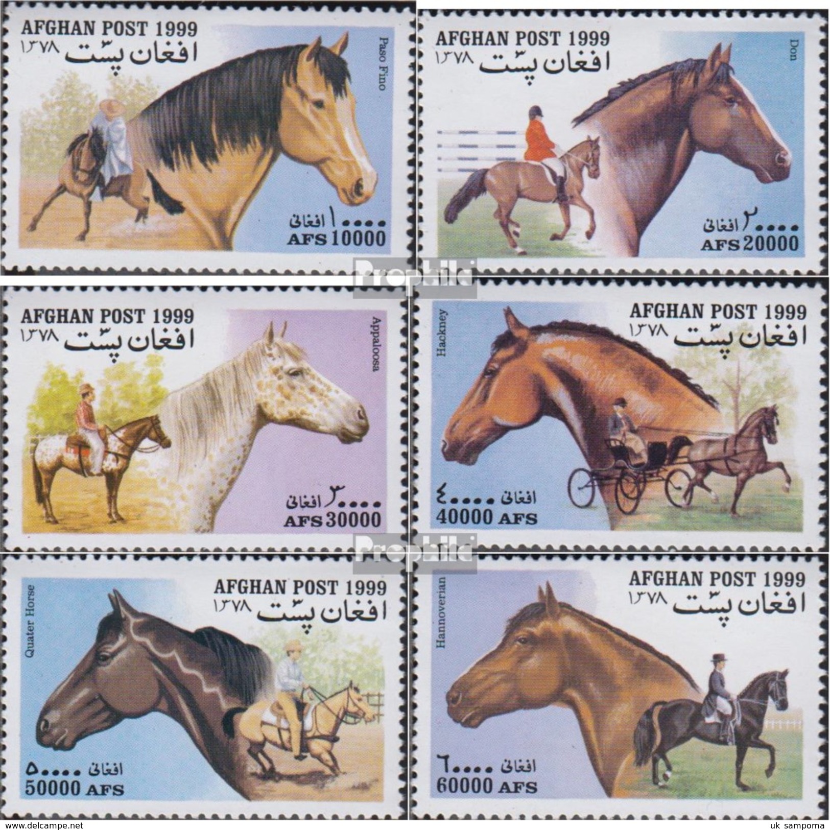 Afghanistan 1903-1908 (complete.issue.) Unmounted Mint / Never Hinged 1999 Horses - Afghanistan
