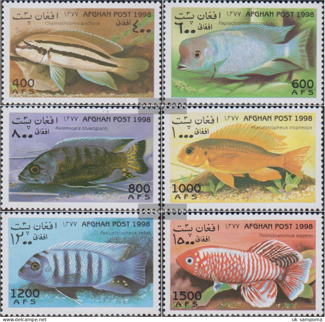 Afghanistan 1805-1810 (complete Issue) Unmounted Mint / Never Hinged 1998 Fish - Afghanistan