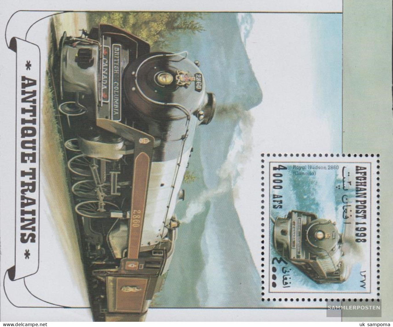 Afghanistan Block100 (complete Issue) Unmounted Mint / Never Hinged 1998 Old Steam Locomotives - Afghanistan