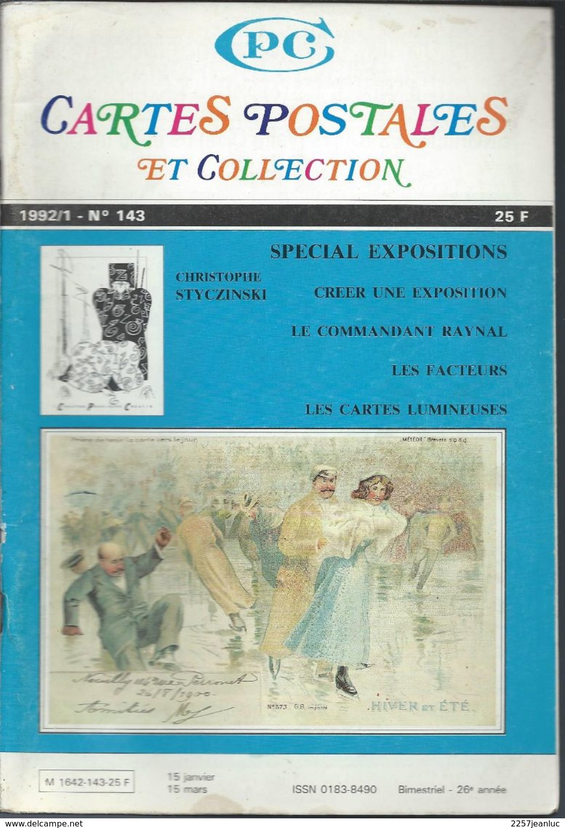 Cartes Postales Et Collections Janvier 1992  Magazines N: 143 Llustration &  Thèmes Divers 98 Pages - Französisch