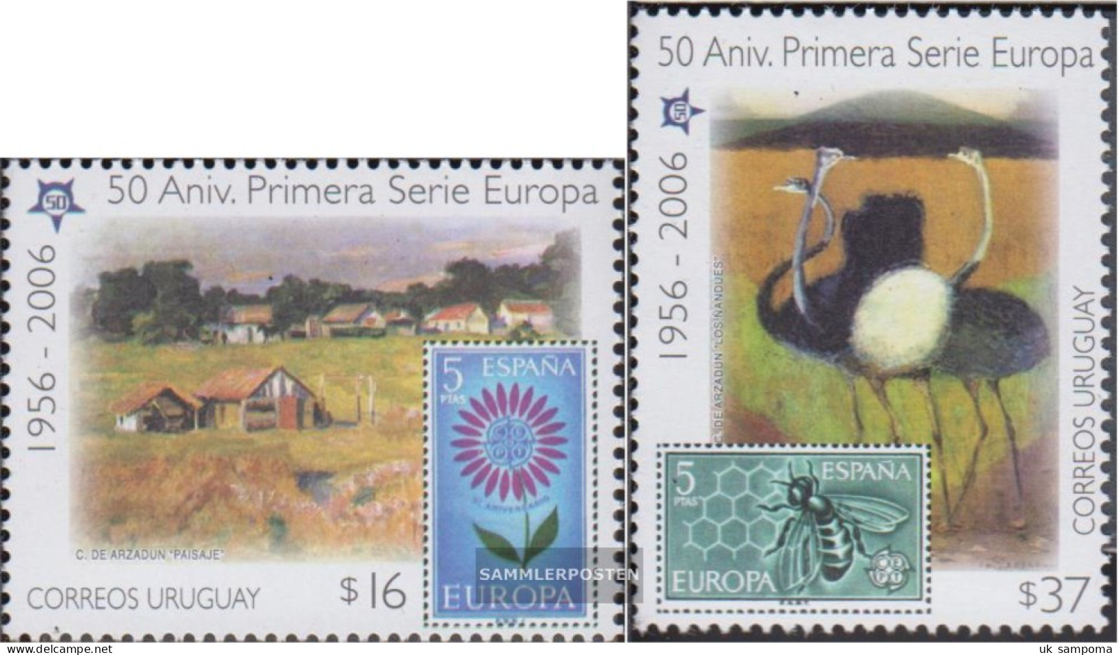 Uruguay 2880-2881 (complete Issue) Unmounted Mint / Never Hinged 2005 50 Years Europe Trade - Uruguay